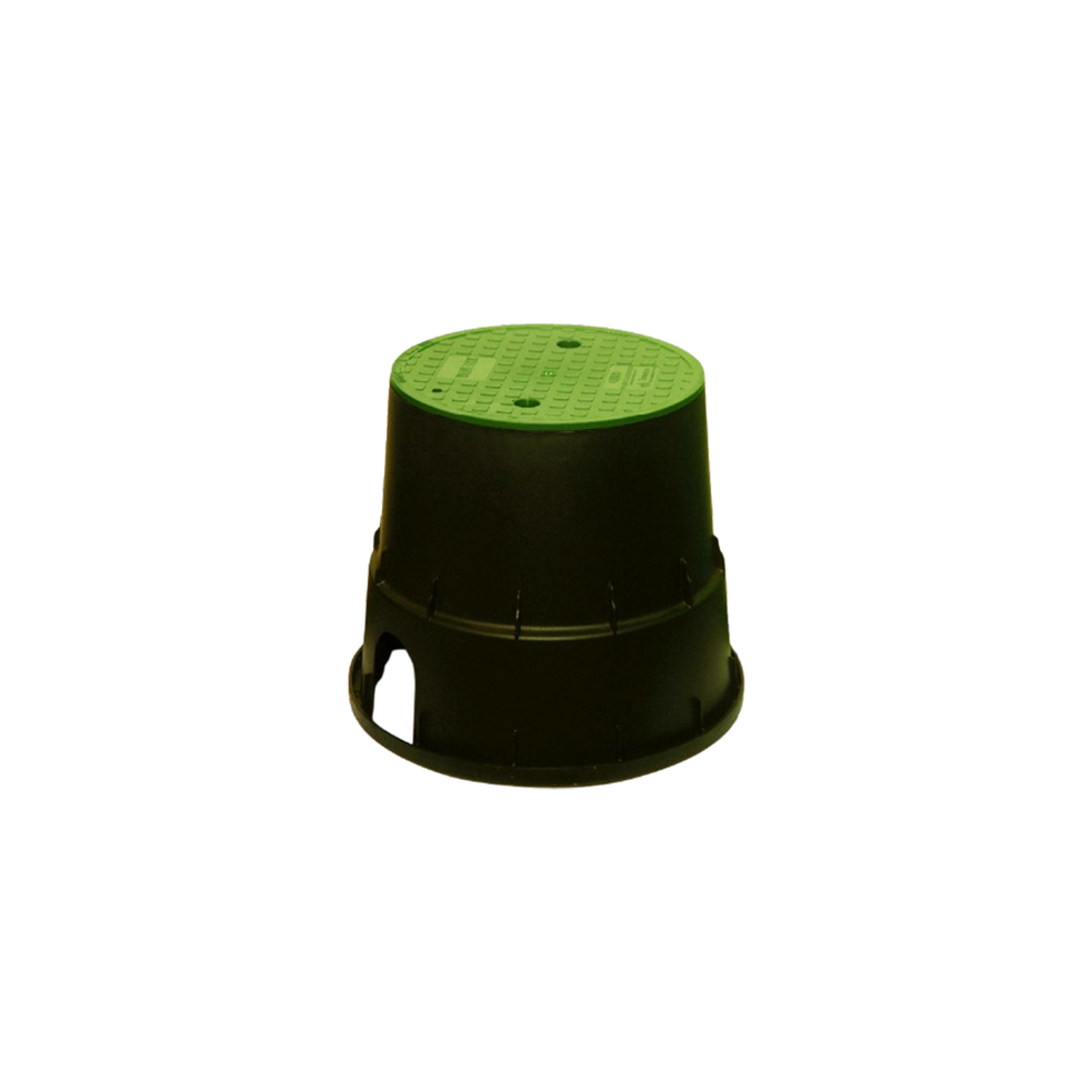 Green plastic access cover for underground utilities
