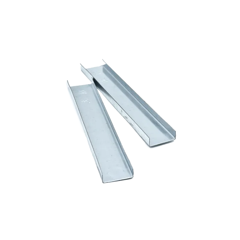 Two metal channels on white background, construction materials, saboearth.com