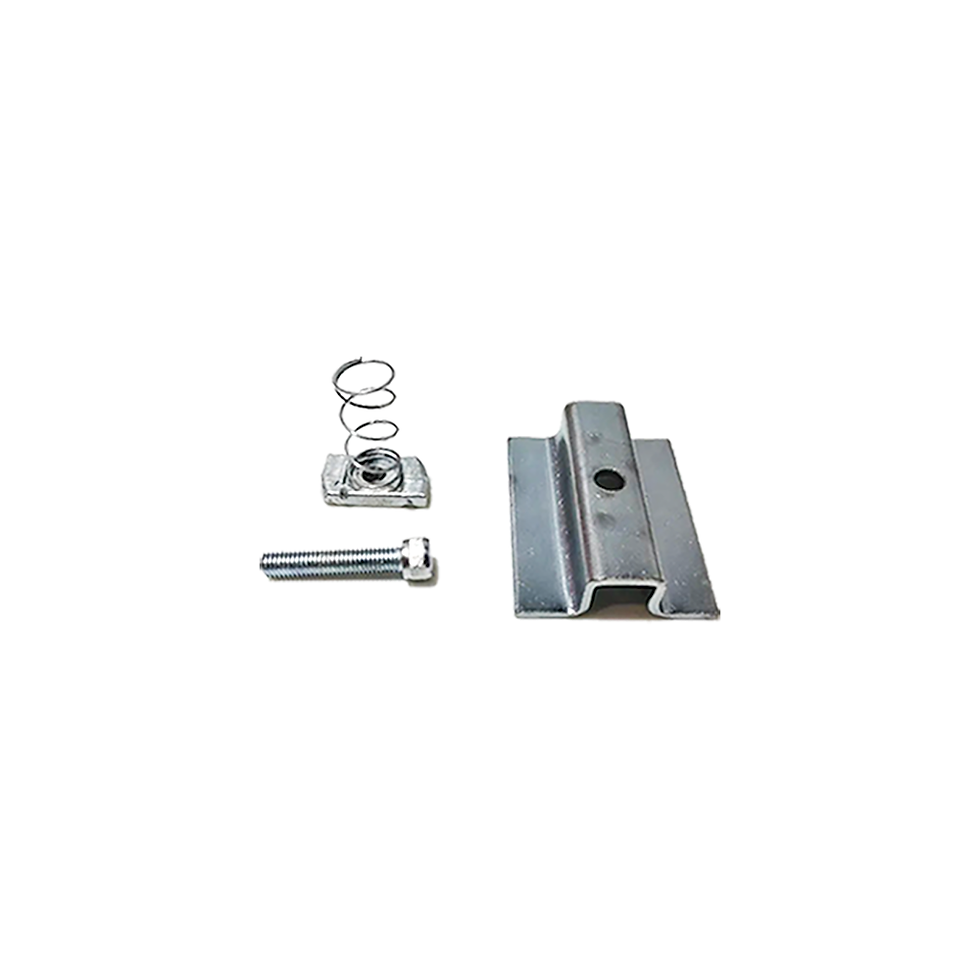Metal grounding clamp kit: spring, bolt, and plate