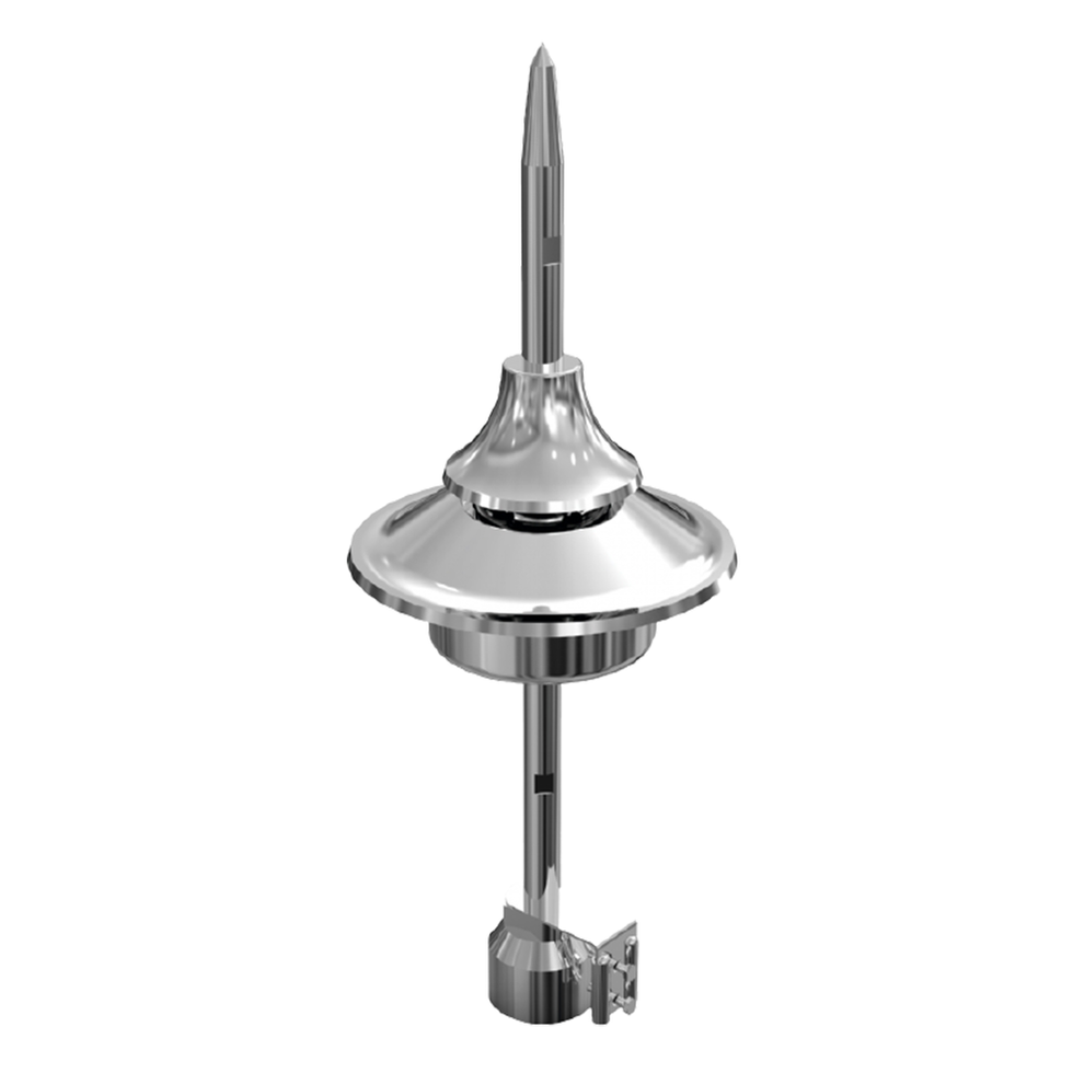 Chrome lightning rod, SABO LAP-DX-250-LIVA-ACTIVE, for superior protection.