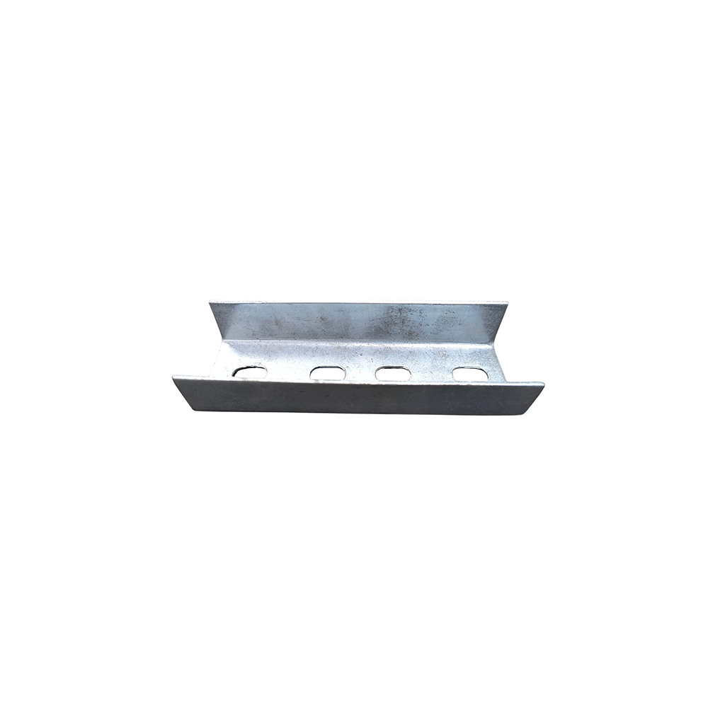 Silver metal U-channel with holes