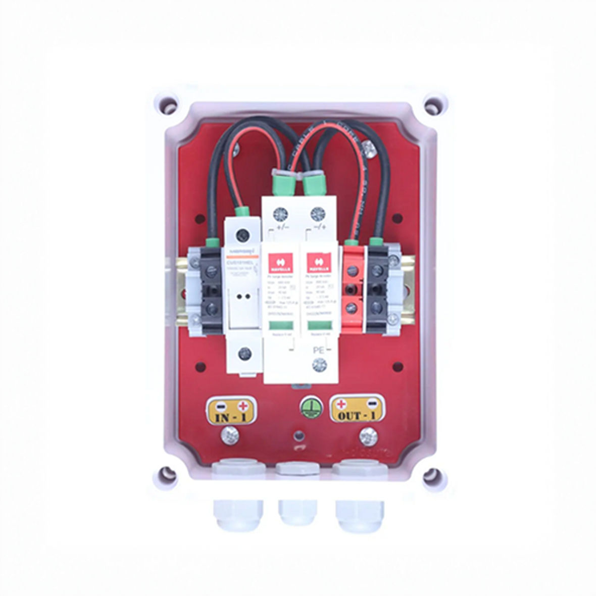 Electrical panel with wires and components, XWATT ONGRID SOLAR INVERTER SINGLE PHASE 2.0KW TO 6.0KW.