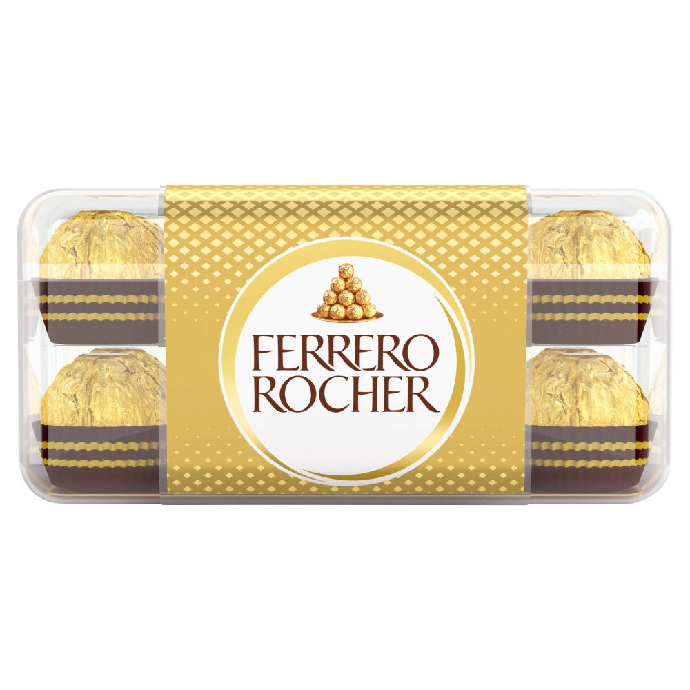Ferrero Rocher Milk Chocolate Hazelnut Pralines Gift Box of Chocolates 16 Pieces