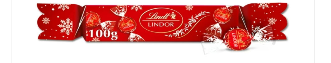 Lindt Lindor Milk Chocolate Christmas Cracker 1x100g Box