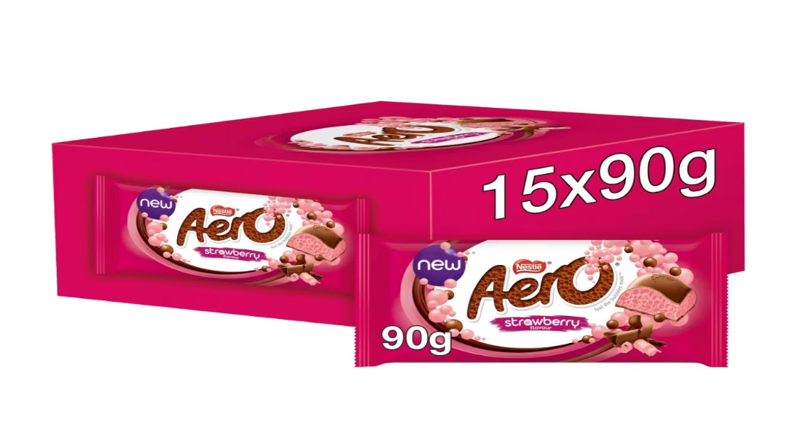 Aero Strawberry Chocolate Sharing Bar 90g x 15