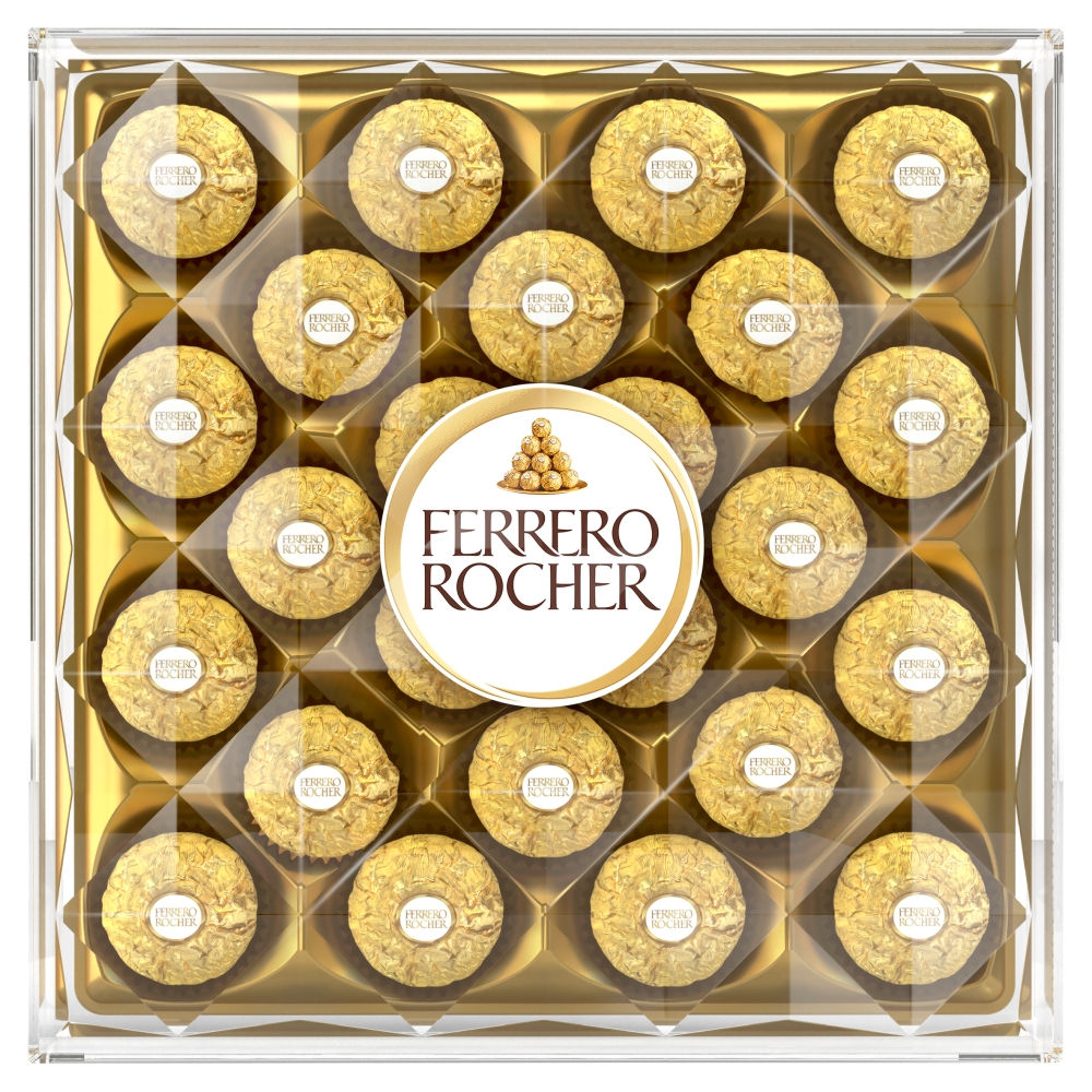 Ferrero Rocher Milk Chocolate Hazelnut Pralines Gift Box of Chocolates 24 Pieces
