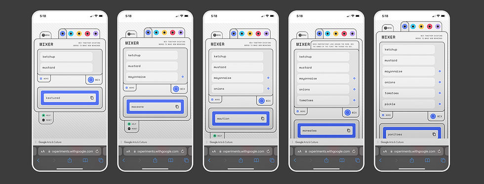mixer tool mobile screens