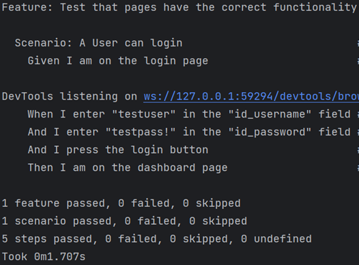 Web Application Testing Output