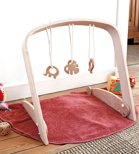 Arche D'éveil MA PETITE TRIBU - Vert Bois De Hêtre - Portique Bébé Made In France
