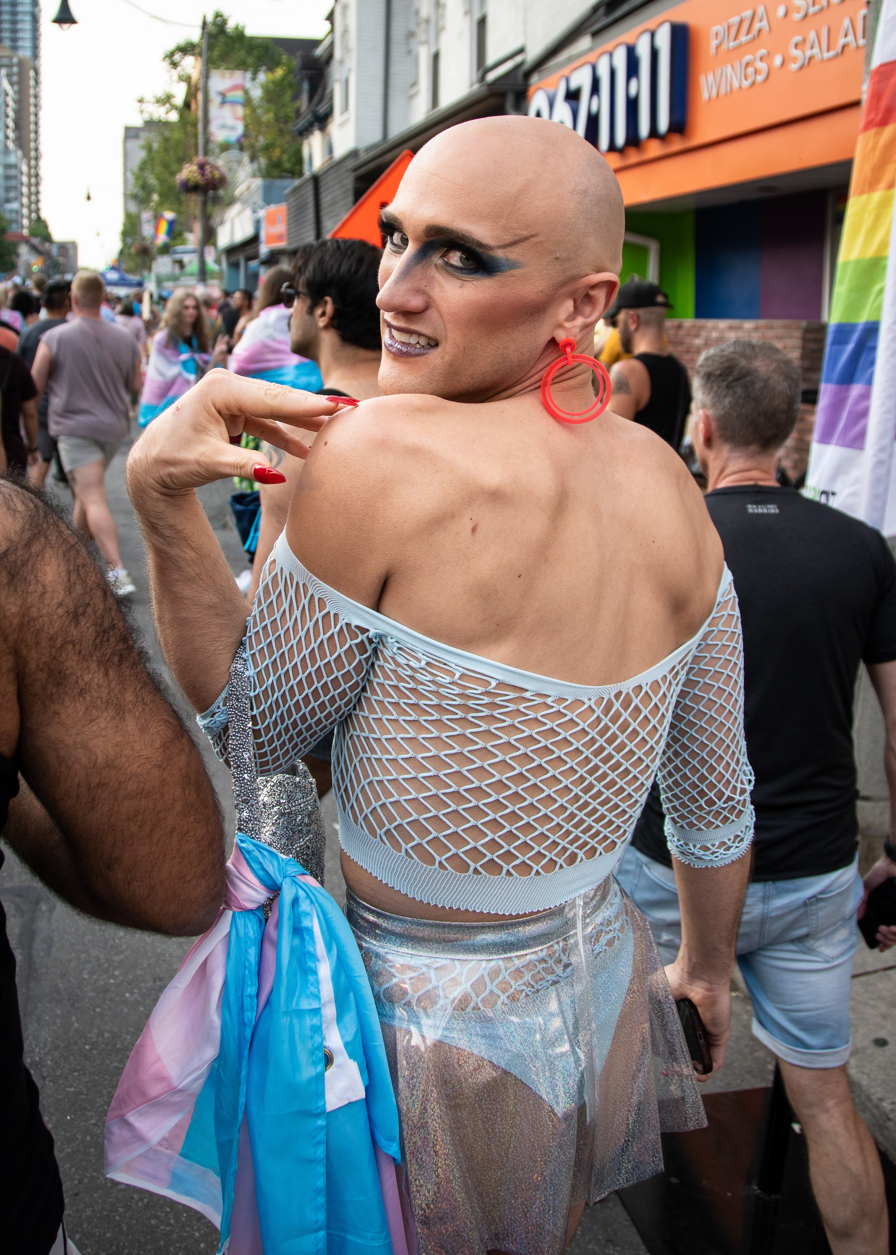 Oceana Dix in a dress at a Trans Pride celebration