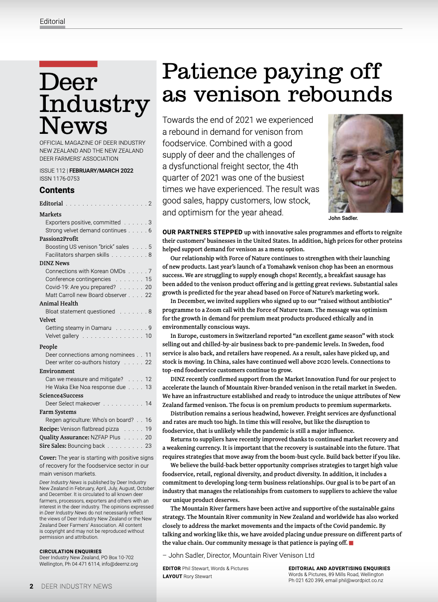 Patience Pays Off As Venison Rebounds content media