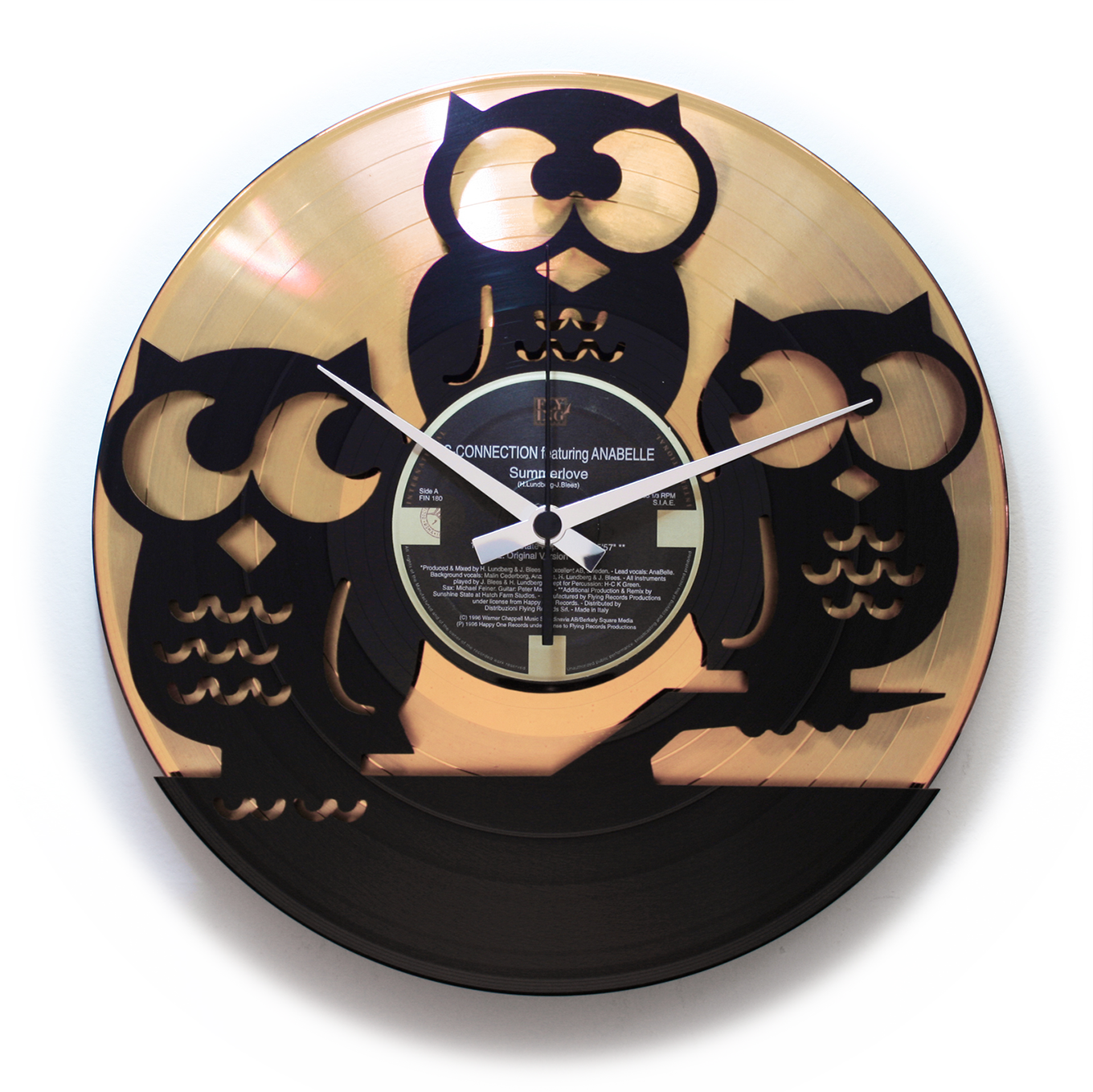 Double Decker Vinyl Clocks - Owls