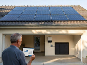 Batterie solaire stockant le surplus produit par les panneaux photovoltaïques d’une maison en Centre-Val de Loire