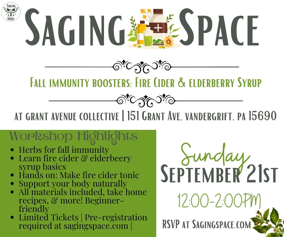 Fall Immunity Boosters: Fire Cider & Elderberry Workshop