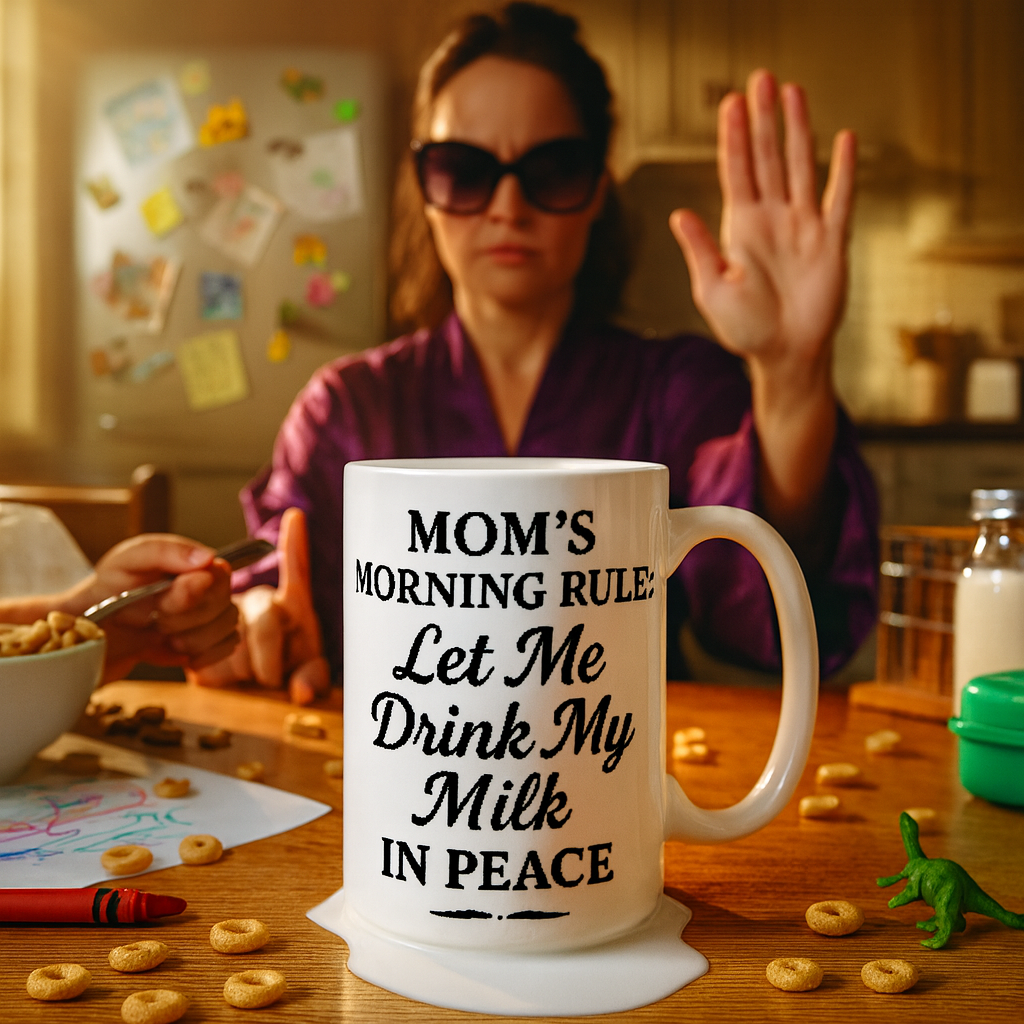 Mom’s Morning Rule Funny Milk Mug