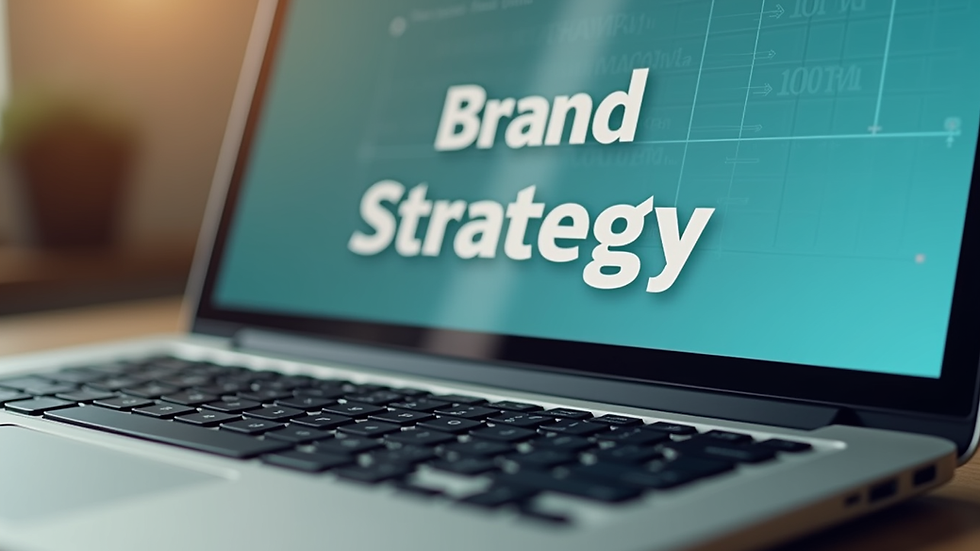 Close-up view of a laptop screen showing a brand strategy plan