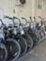 Row of cruiser bikes.