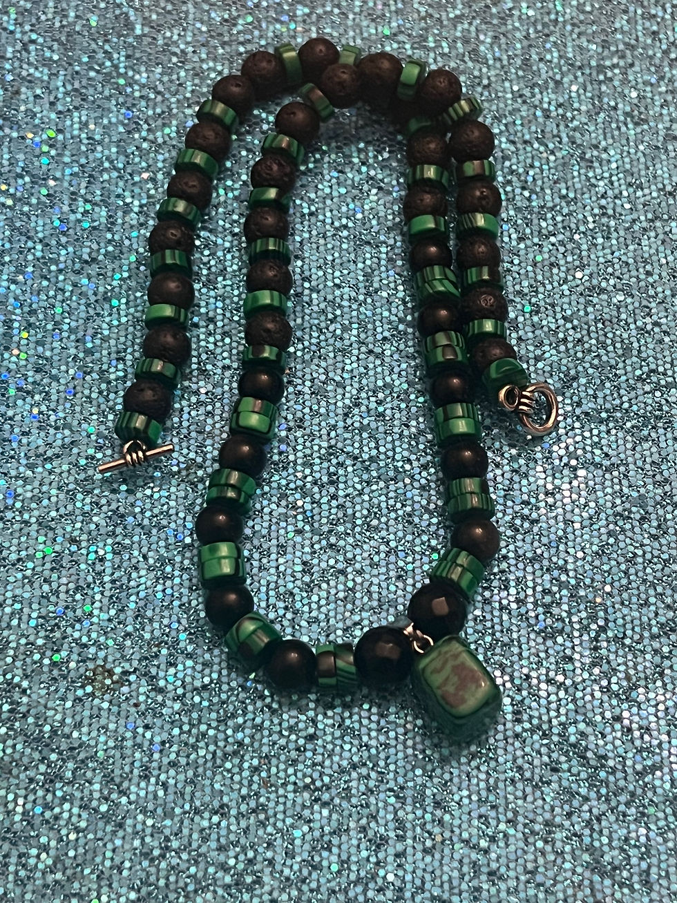 Thumbnail: Healing Collection (Malachite and silver obsidian and Lava Beads)