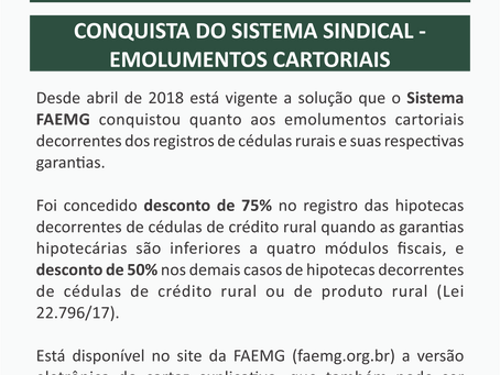 Conquista Sindical Rural - Emolumentos Cartoriais
