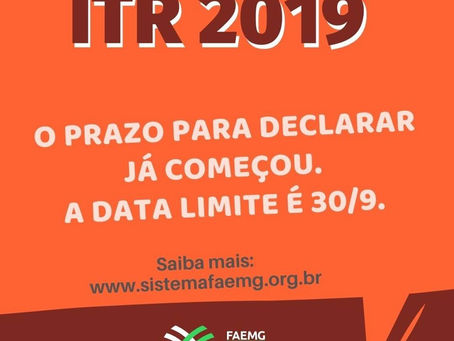 Produtores rurais já podem declarar ITR 2019