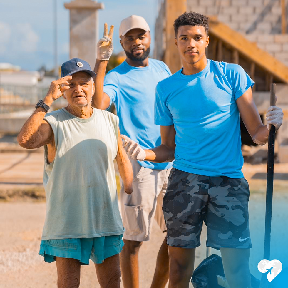 Eye-level view of a volunteer planting trees in a forest