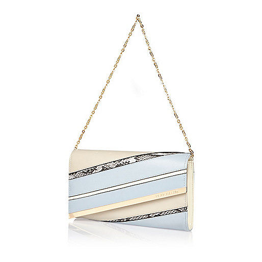 River Island Light Blue Stripe Handbag