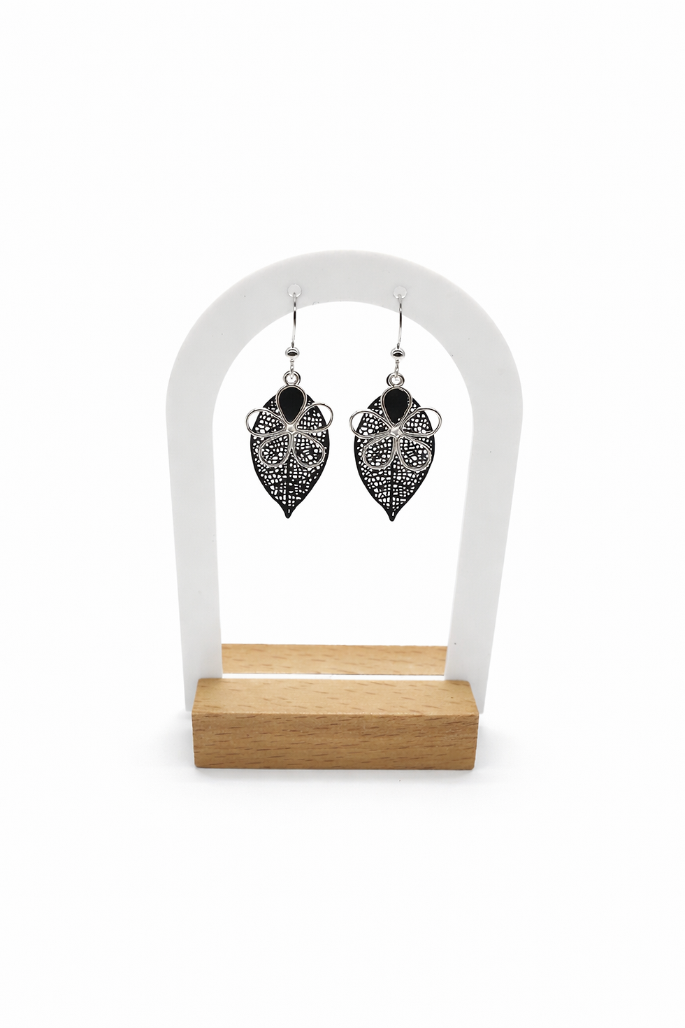 Miniature : Boucles d’oreilles feuille ajourée florale – Floréa