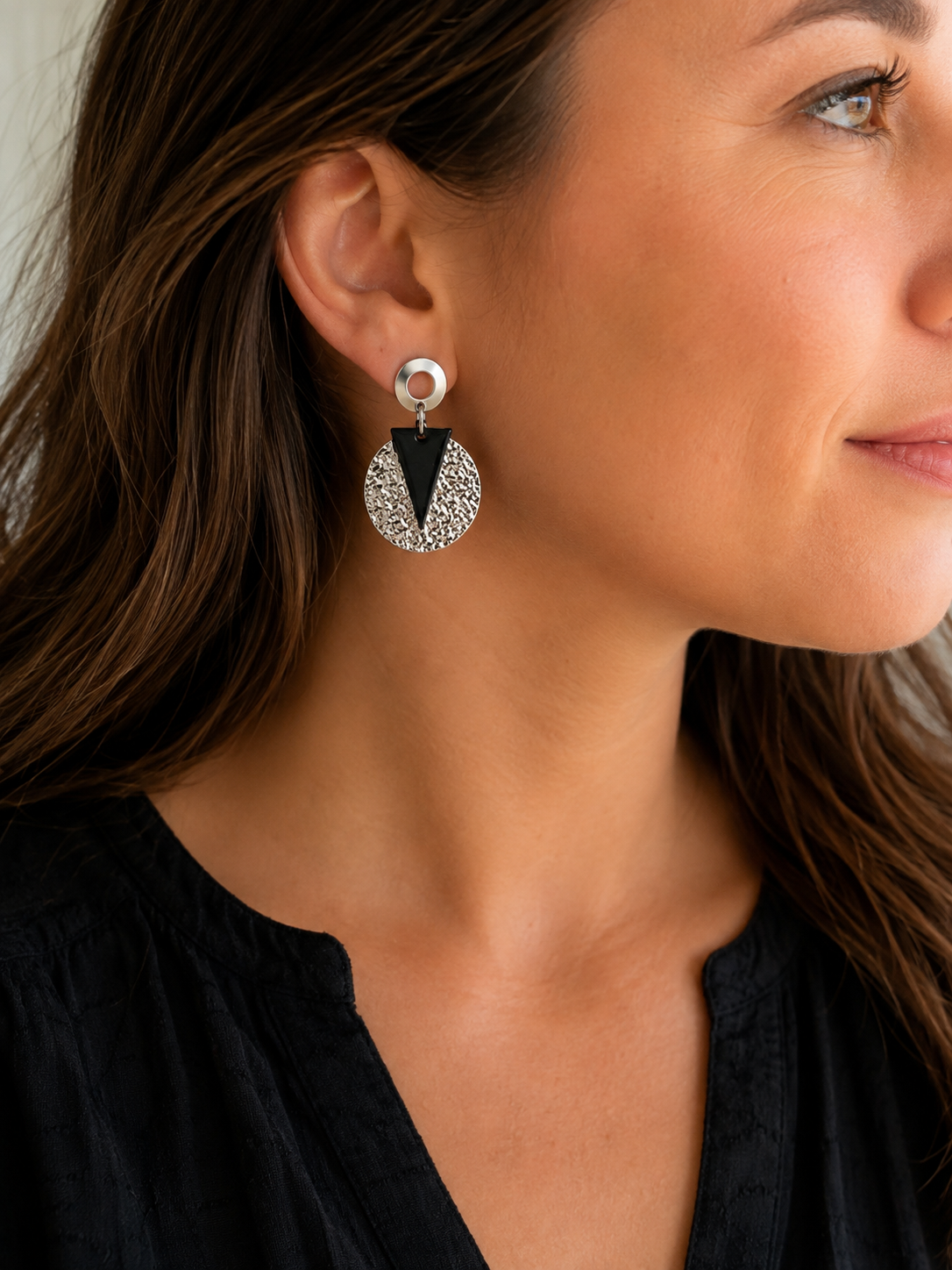 Boucles d'oreilles Eclat Végétal portée
