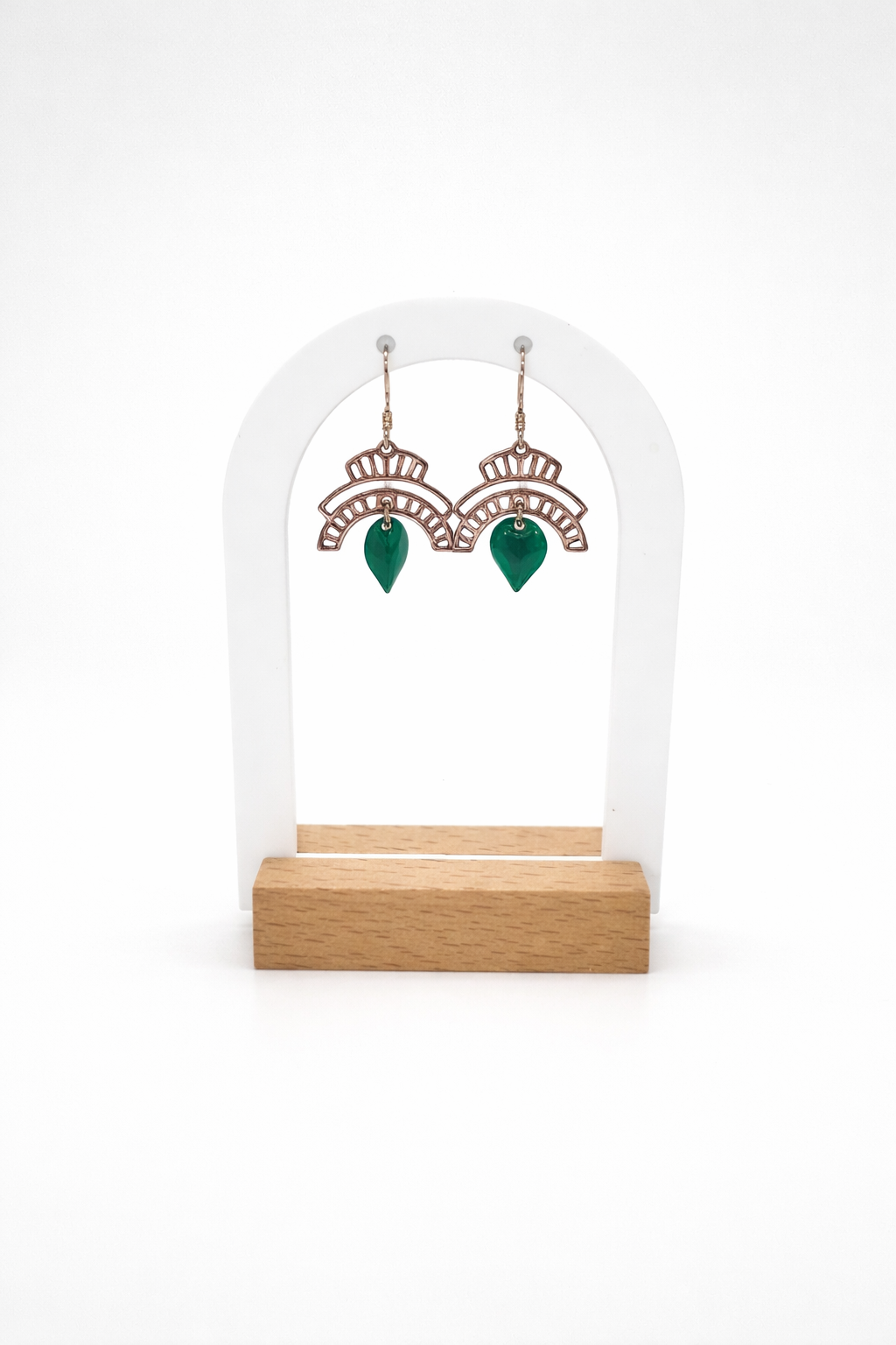 boucles d'oreilles Canopée Nocturne vert canard argent 925