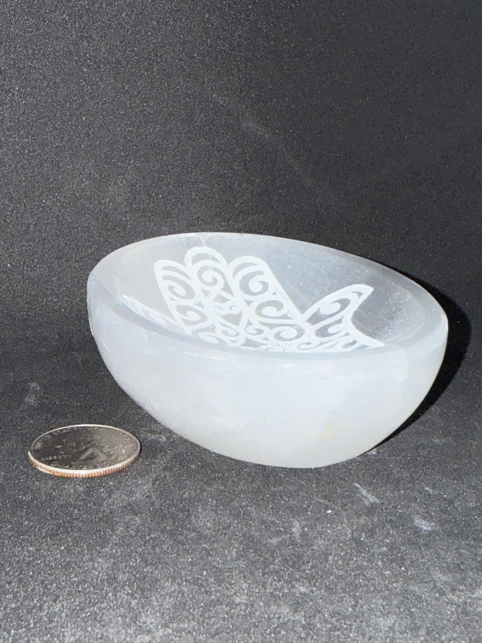 Thumbnail: Selenite Hamsa Bowl 