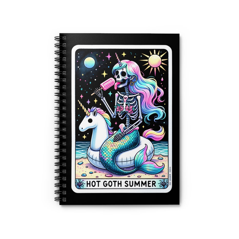 Thumbnail: Hot Goth Summer Tarot Spiral Notebook - Ruled Line