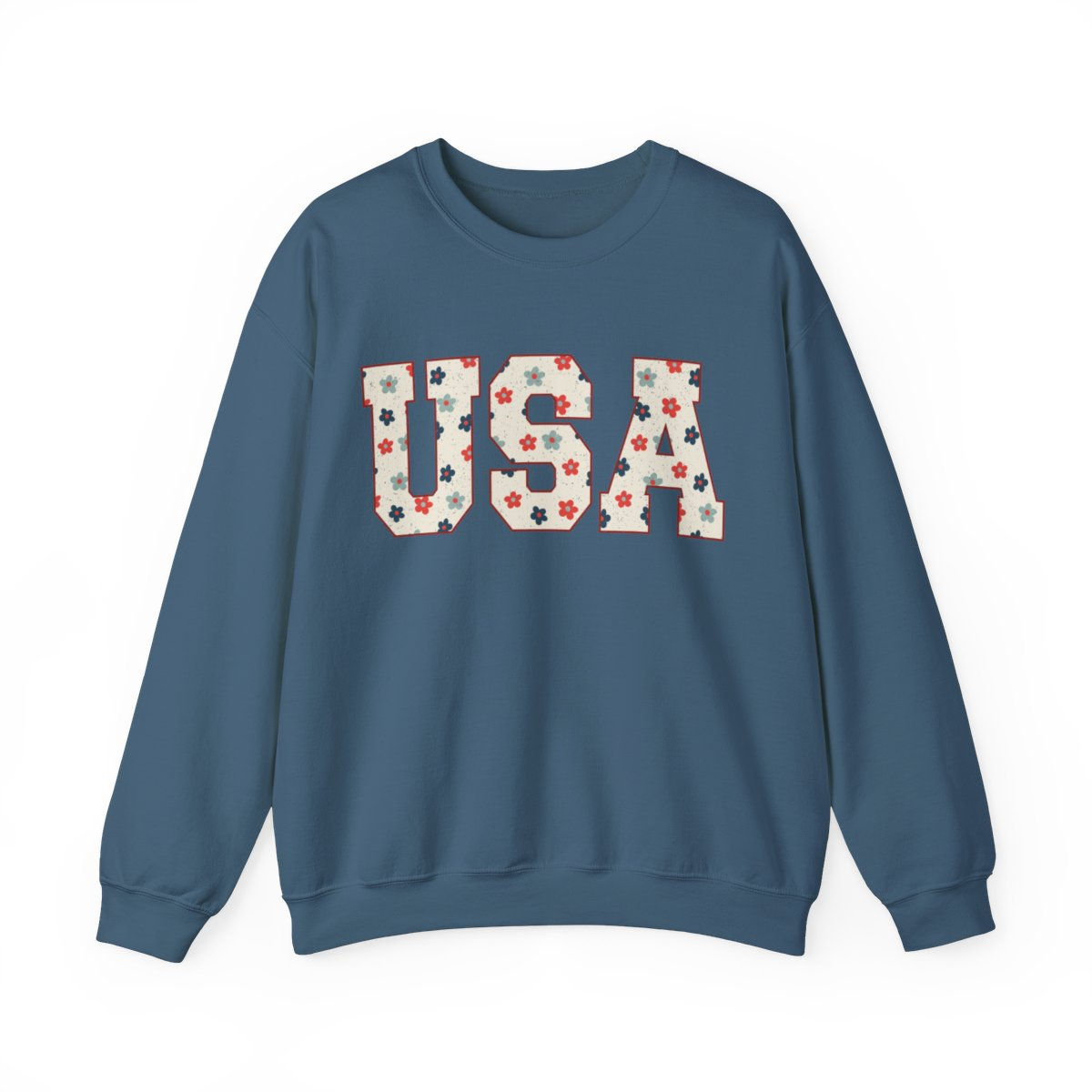 USA Floral Patch Crew Sweatshirt