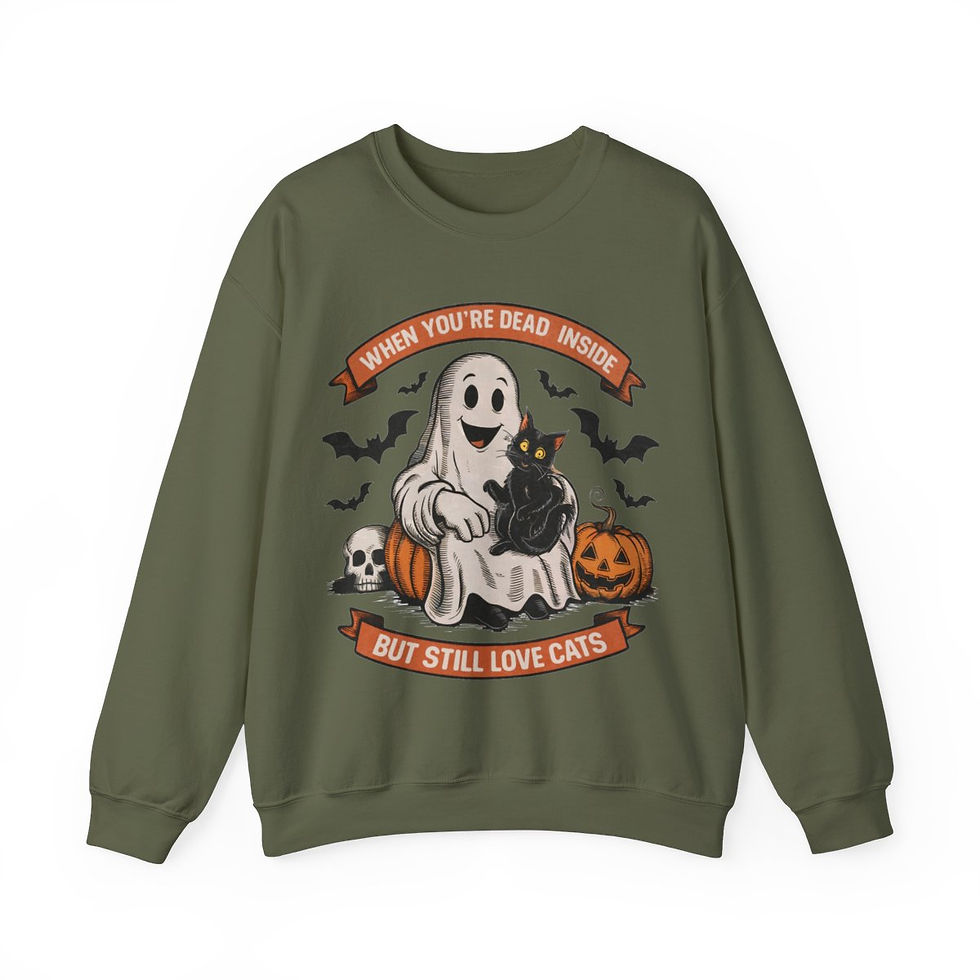 Thumbnail: Dead Inside But Love Cats Unisex Crew Sweatshirt
