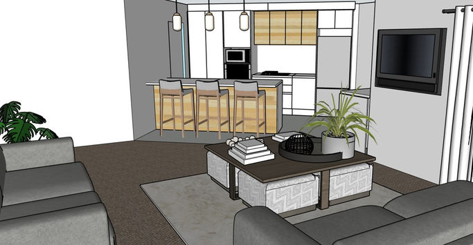 Sketchup plan Kitchen renovation in Levin by Blue Butterfly Interior Design NZ