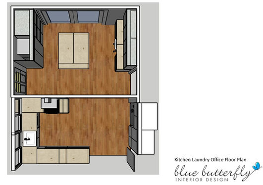 Sketchup Home office work from home renovation in Levin by Blue Butterfly Interior Design NZ