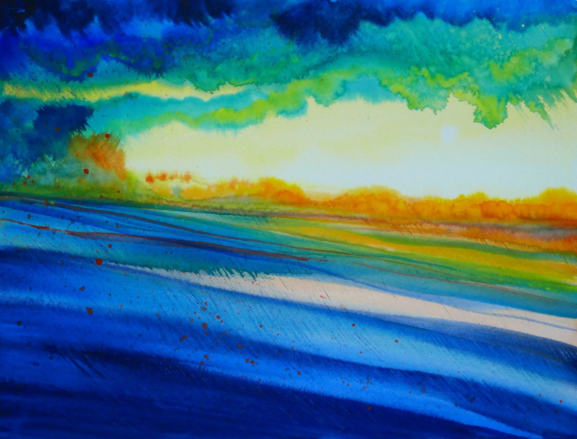 Lever de soleil 1 - Série bleue et verte