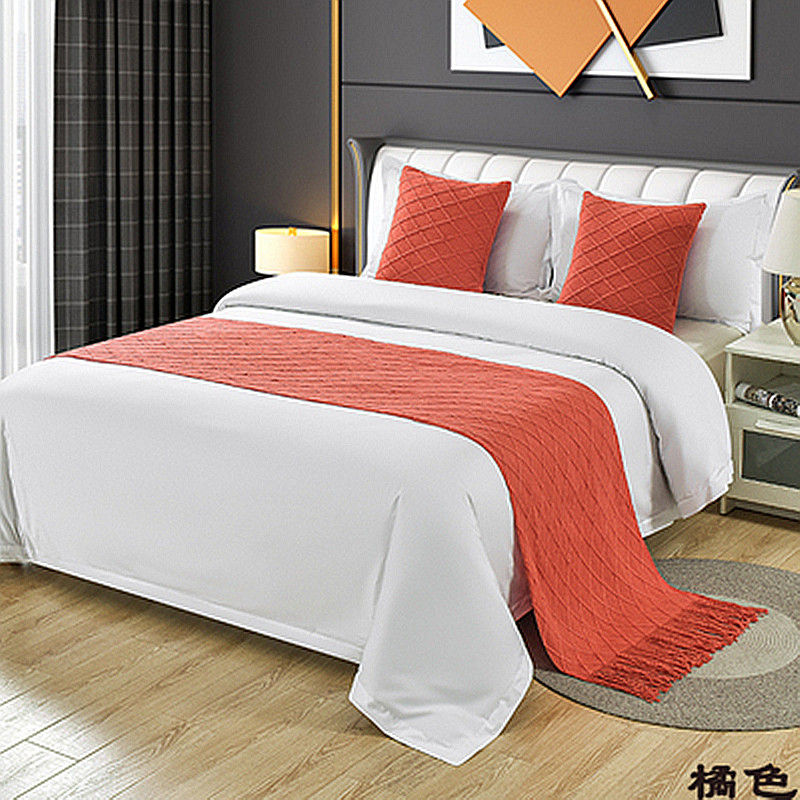 Miniatura: 1pc moderno simples luz luxo b & b hotel cama bandeira cama cauda toalha cor só