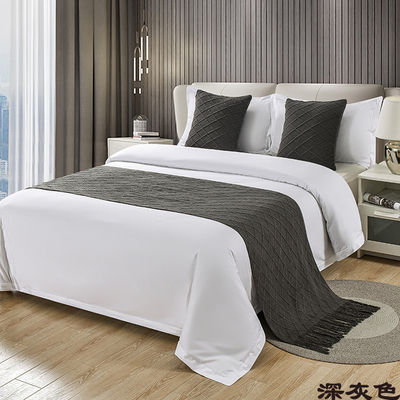 Miniatura: 1pc moderno simples luz luxo b & b hotel cama bandeira cama cauda toalha cor só