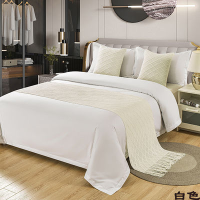 Miniatura: 1pc moderno simples luz luxo b & b hotel cama bandeira cama cauda toalha cor só