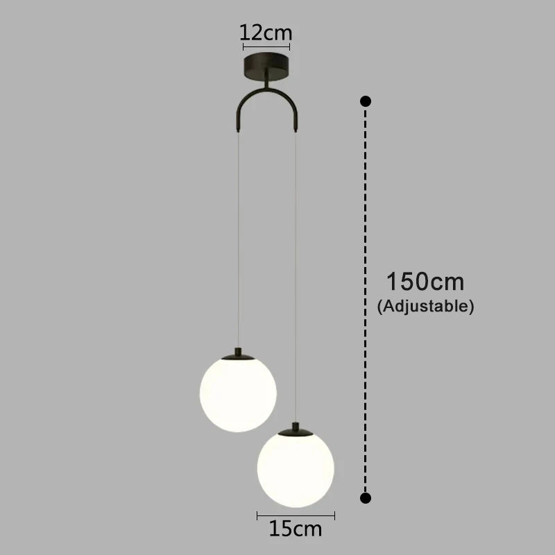 Miniatura: Vidro moderno led luzes pingente nordic sala de estar quarto luminárias ilumina