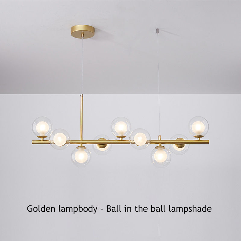 Miniatura: Moderno longo sala de jantar lustres bola vidro abajur luz sobre a mesa cozinha 