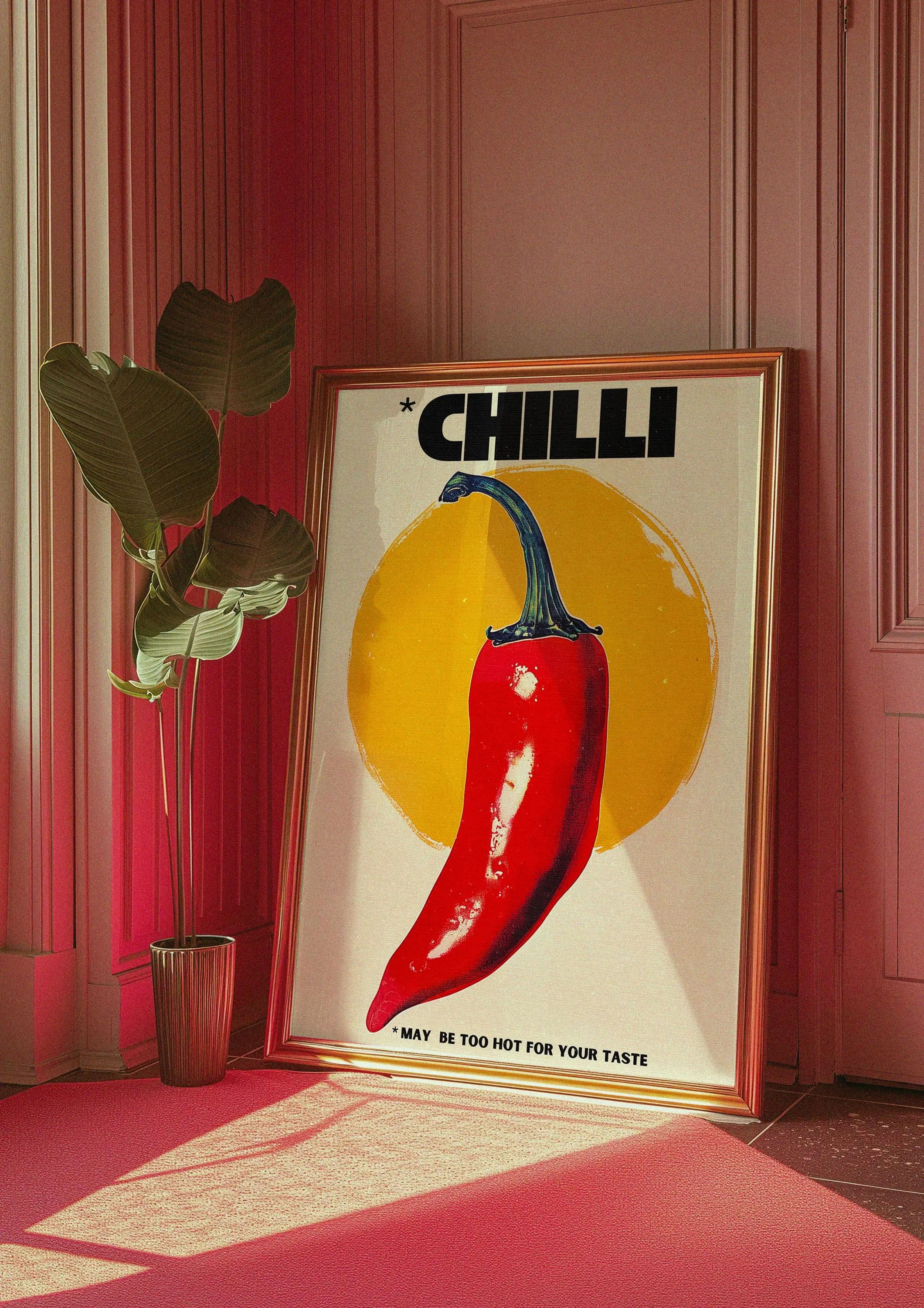 Chilli Pepper Poster: 70s Retro Kitchen Wall Art (Digital Download) Artevina Des