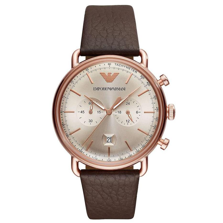 Emporio Armani Ar11106 Men S Aviator Brown Watch