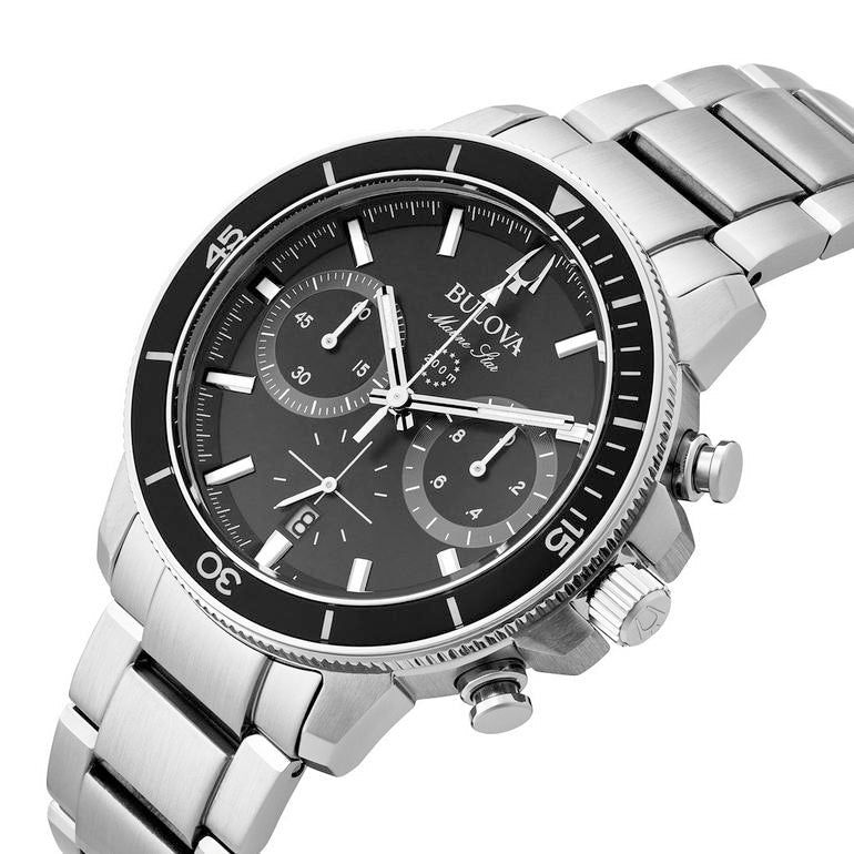 Thumbnail: Bulova Marine Star Mens Black Watch 96b272