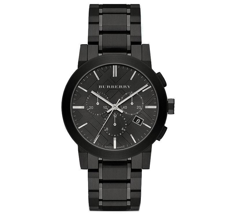 Burberry Mens Watch Chronograph The City Black Pvd Bu9354