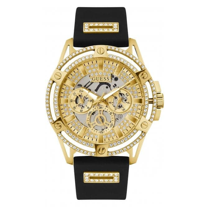 Guess Watches Gents King Stainless Steel Gold Watch Gw0537g2