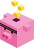 Cube pig with yellow cubes