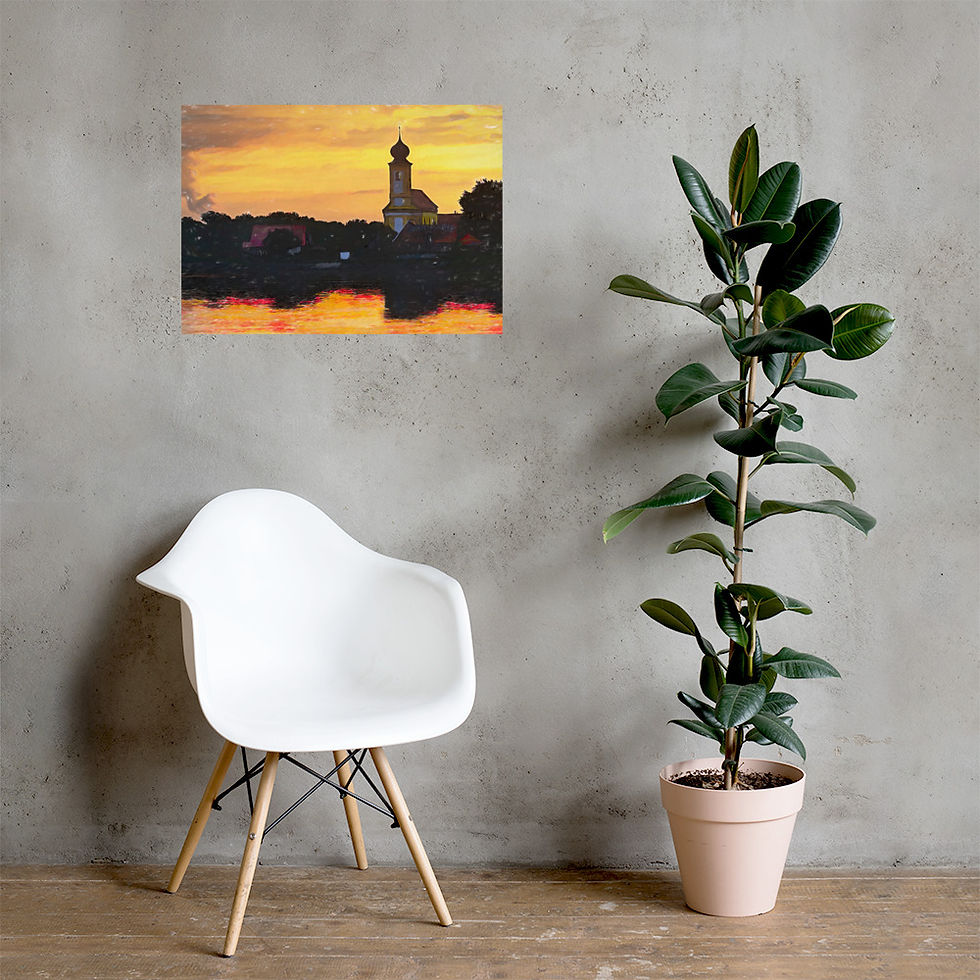 Miniaturbild: Sonnenaufgang Echinger See / Painting (Poster)