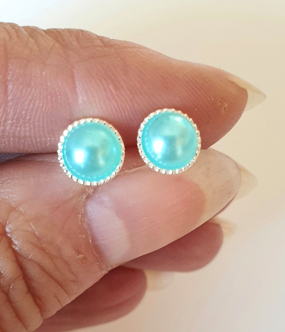 Thumbnail: Pearlised Sterling silver  studs