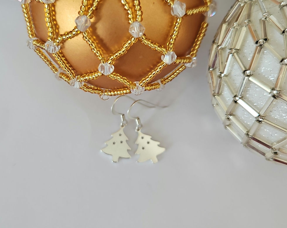 Thumbnail: Sterling silver Christmas tree jewellery set